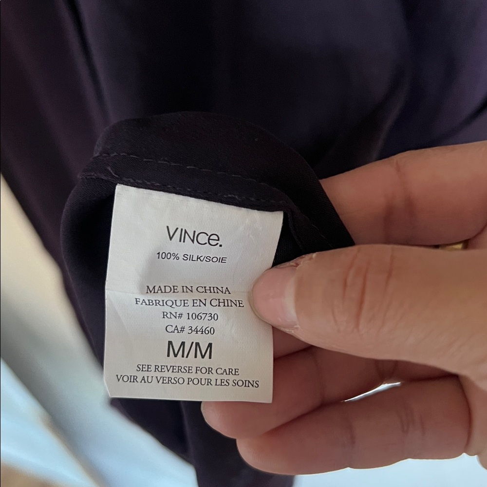 Vince 100% silk NWT Deep Purple Women's blouse - Picture 4 of 7